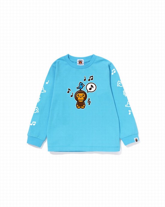 Dětské Tričko Bape Milo Speech Balloon L/S #2 Blankyt | 34085AYQN