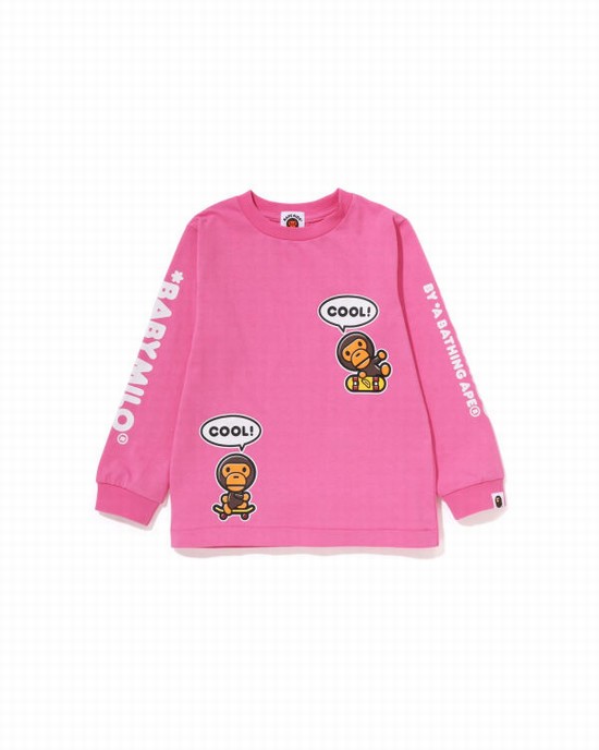 Dětské Tričko Bape Milo Speech Balloon L/S #3 Růžové | 72804SNJV