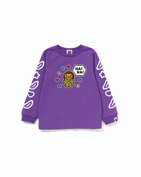 Dětské Tričko Bape Milo Speech Balloon L/S #1 Fialové | 86750KGOS