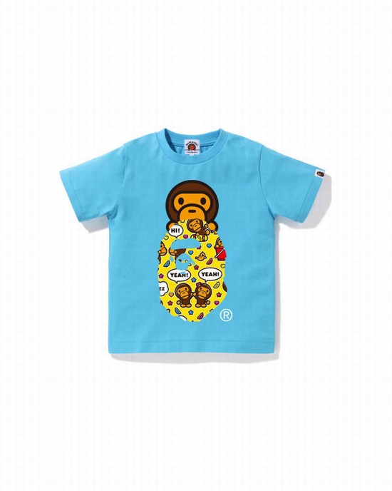 Dětské Tričko Bape Milo Speech Balloon Milo On Ape Head Blankyt | 69341RUBZ