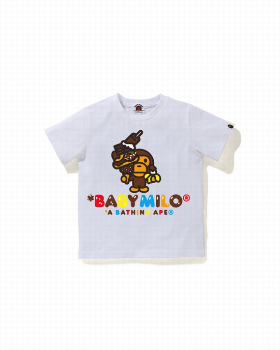 Dětské Tričko Bape Milo Sweets Bílé | 47683LQGM
