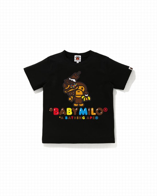 Dětské Tričko Bape Milo Sweets Černé | 04973CSJV