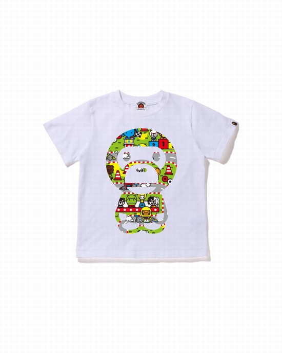 Dětské Tričko Bape Milo Závodní Big Milo Bílé | 68013XOCN