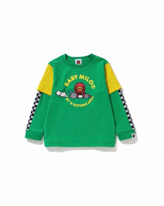Dětské Tričko Bape Milo Závodní Layered Zelene | 58307WPRF
