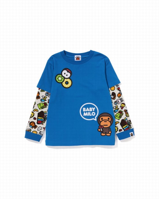 Dětské Tričko Bape Milo mixed fruit layered sleeves Blankyt | 57369SRTY
