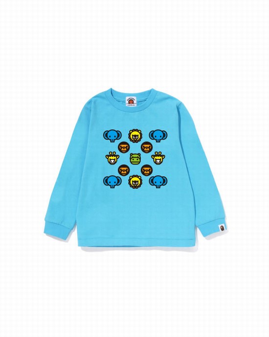 Dětské Tričko Bape Milogram L/S Blankyt | 91723TNJG