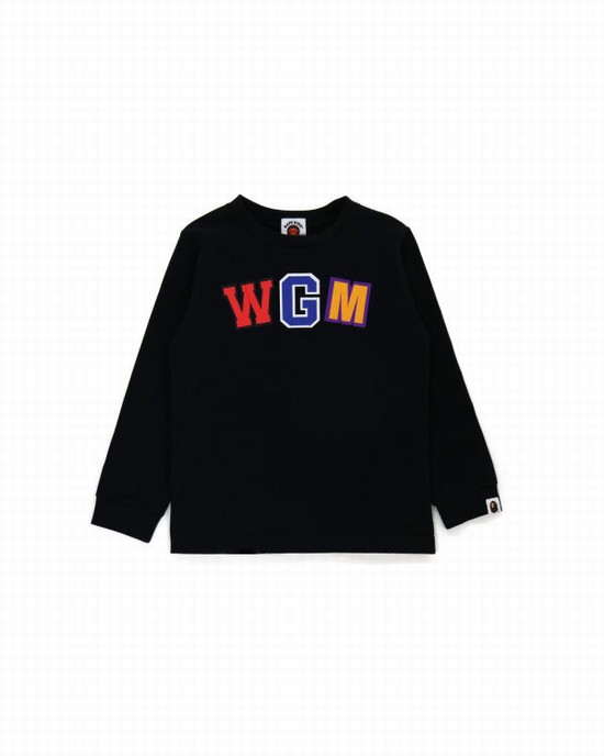 Dětské Tričko Bape WGM Shark L/S Černé | 04163SONL