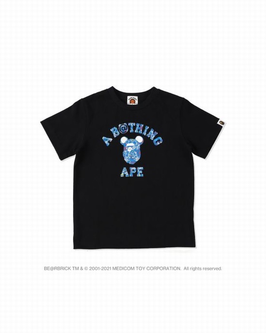 Dětské Tričko Bape X Medicom Toy Camo BE@R College Černé | 54738TZYC