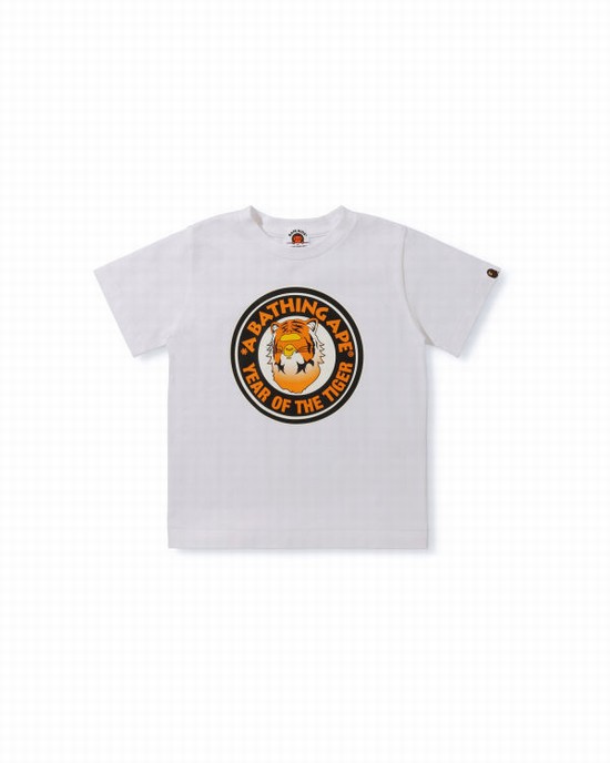 Dětské Tričko Bape Year Of The Tiger Bílé | 36985RMFC