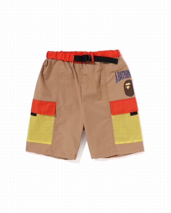 Dětské Šortky Bape Mesh Pocket Béžový | 74503JBIL