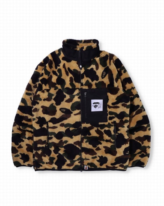 Pánské Bundy Bape 1st Camo BOA Hnědožlutý | 93685CJSE