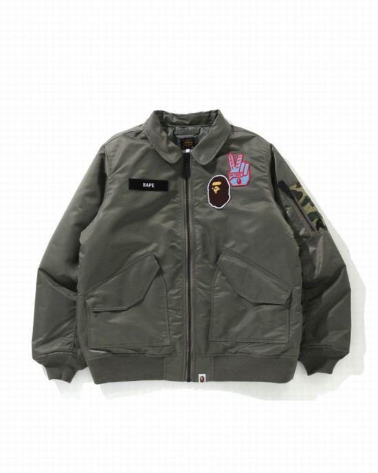 Pánské Bundy Bape CWU-45 Zelene | 60374CBNQ