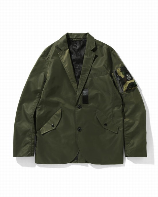 Pánské Bundy Bape Military Tailored Zelene | 58102ZYQL