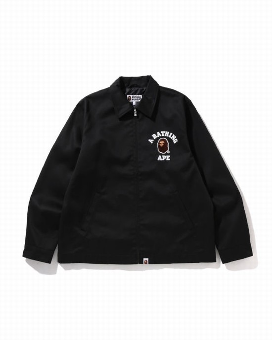Pánské Bundy Bape Multi Fonts Relaxed Fit Zip Černé | 93876BVEZ