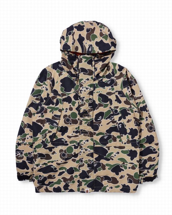 Pánské Bundy Bape STA Camo Snowboard Žluté | 80721EIYO
