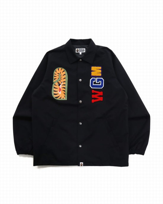 Pánské Bundy Bape Shark Coach Černé | 54390LUOF