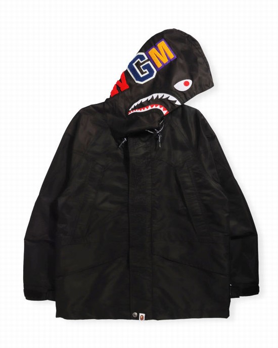 Pánské Bundy Bape Shark Snowboard Černé | 65401HXGR