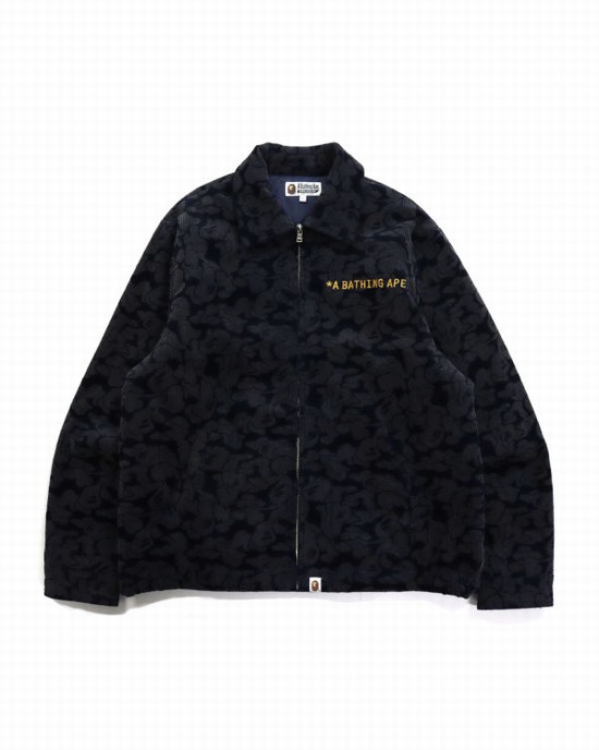 Pánské Bundy Bape Solid Camo Corduroy Champion Pracovní Tmavě Blankyt Blankyt | 26975VLEI