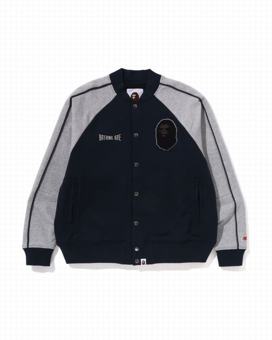 Pánské Bundy Bape Sweat Varsity Tmavě Blankyt Blankyt | 59607AKQI