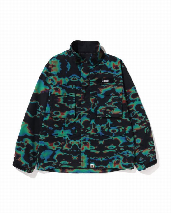 Pánské Bundy Bape Thermography Loose Fit M-65 Černé | 61704OHJR