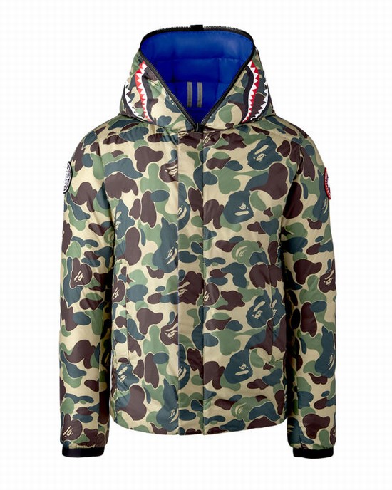 Pánské Bundy Bape X Canada Goose X Concepts ABC Camo Crofton Shark S Kapucí Light Zelene | 65843CGZX