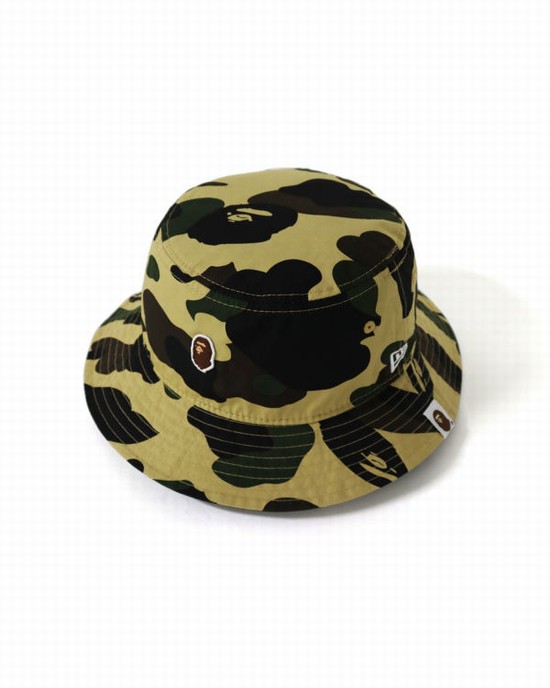 Pánské Klobouky Bape New Era 1st Camo Bucket Žluté | 53270WJCG