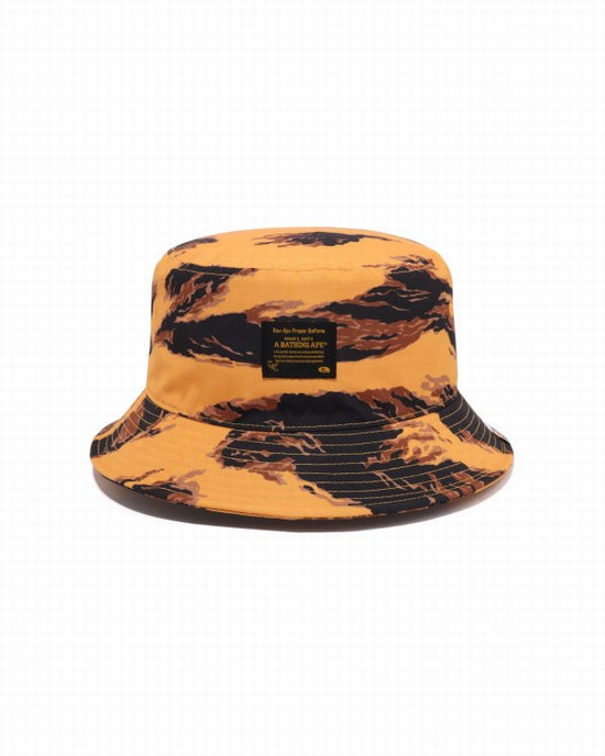 Pánské Klobouky Bape Tiger Camo Bucket Oranžové | 60549GYVA