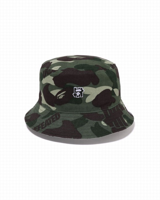 Pánské Klobouky Bape X UNDFTD Color Camo Flannel Bucket Zelene | 39208GNZL