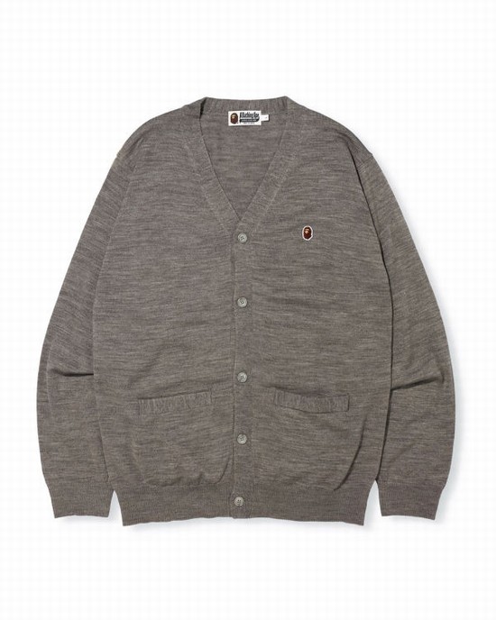 Pánské Knitwear Bape Ape Head Šedé | 16984CAEZ