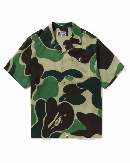 Pánské Košile Bape ABC Camo Open Collar Zelene | 20497ICOQ