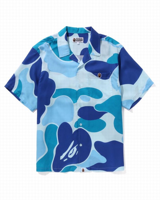 Pánské Košile Bape ABC Camo Open Collar Světle Blankyt | 40732TRLA