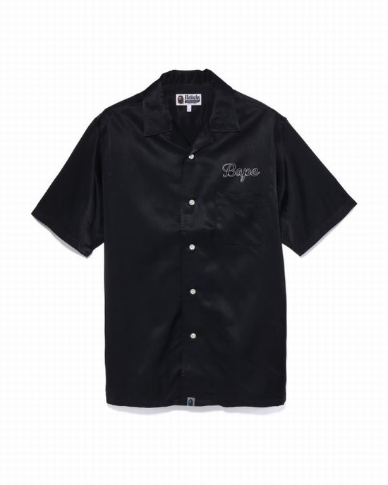 Pánské Košile Bape Japan Culture Open Collar Černé | 40823UNTM