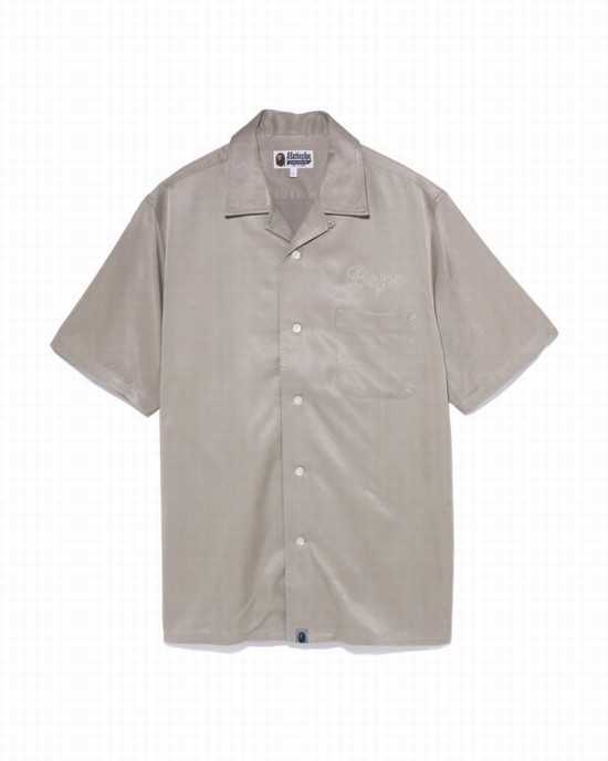 Pánské Košile Bape Japan Culture Open Collar Šedé | 85123XSMB