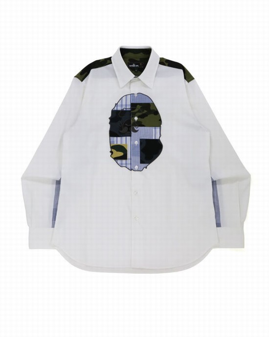 Pánské Košile Bape Multi Pattern Bílé | 64938JICU