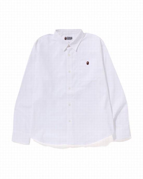 Pánské Košile Bape Oxford relaxed fit Bílé | 85390POAS