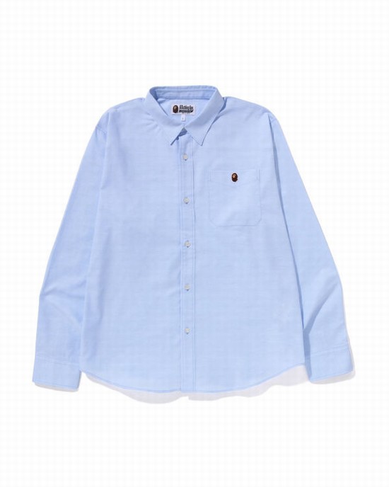 Pánské Košile Bape Oxford relaxed fit Světle Blankyt | 68012KYIA