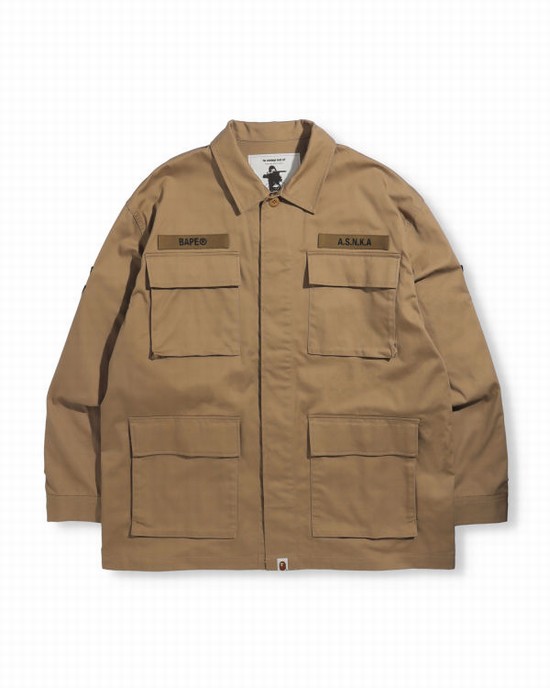 Pánské Košile Bape Relaxed Fit Military Béžový | 25971LDCU