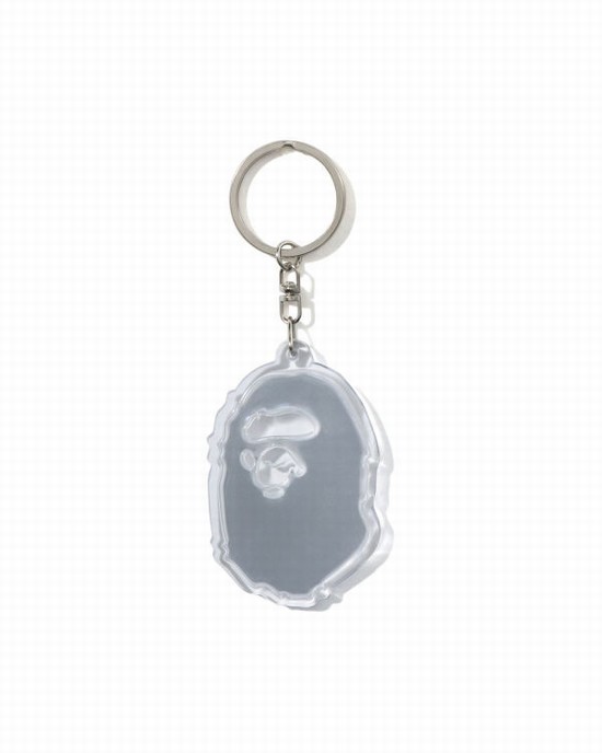 Pánské Kroužky Na Klíče Bape Ape Head Reflective Bílé | 41865JSYZ