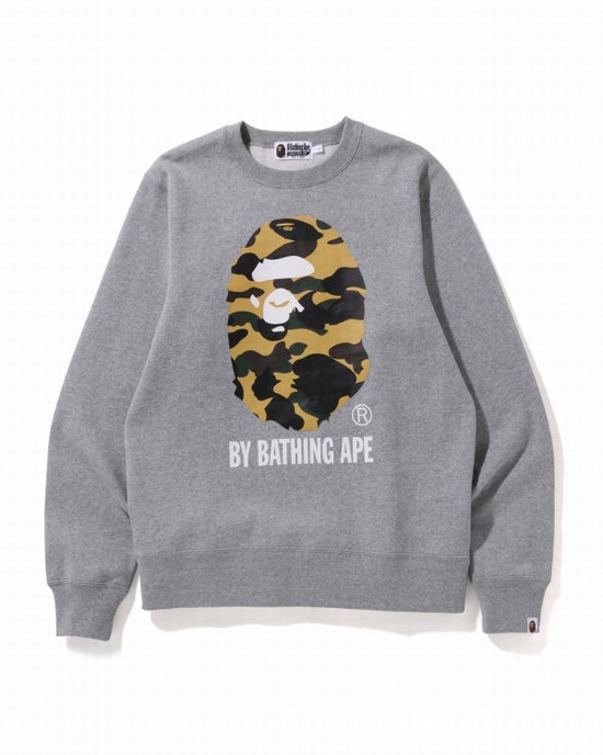 Pánské Mikiny Bape 1st Camo By Bathing Ape Crewneck Šedé | 19043MKGS