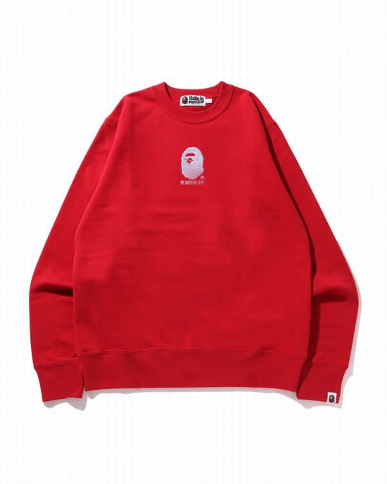 Pánské Mikiny Bape By Bathing Ape Embroidery Světle Červené | 76580IAGP
