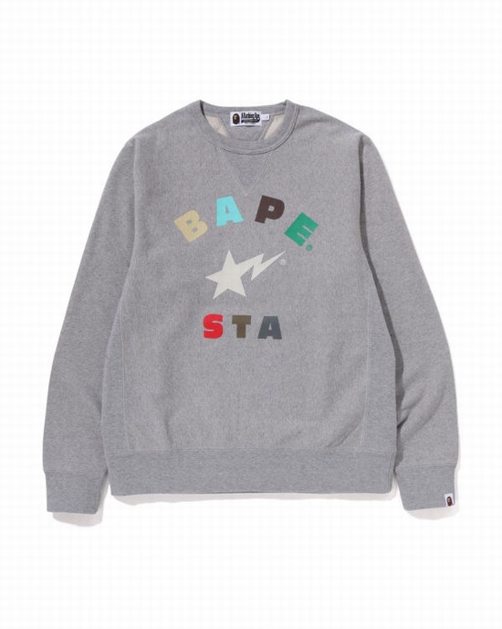 Pánské Mikiny Bape STA Crewneck Šedé | 62348JKNZ