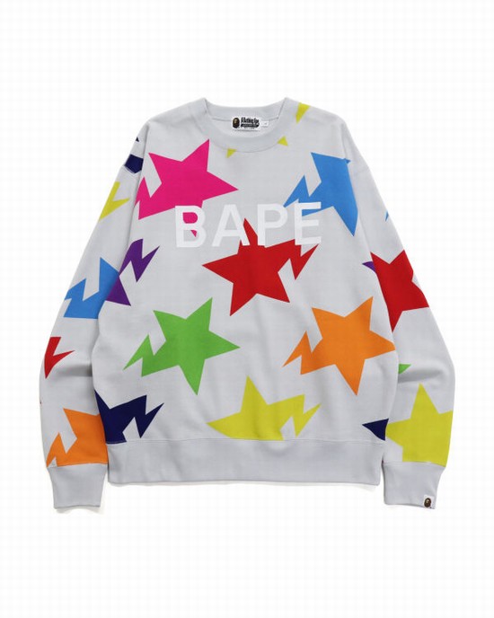 Pánské Mikiny Bape STA Pattern Relaxed Fit Crewneck Viacfarebný | 97083NUXA