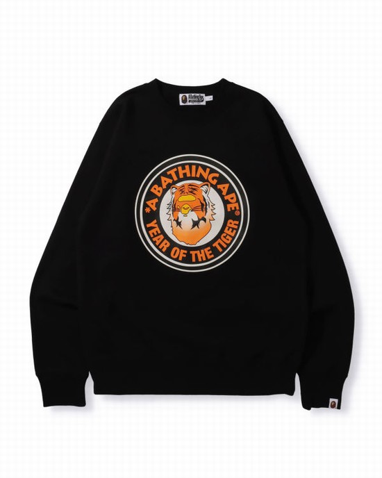Pánské Mikiny Bape Year Of The Tiger Crewneck Černé | 72430BWGC