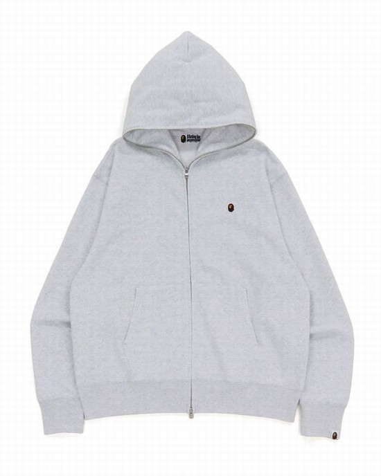 Pánské Mikiny S Kapucí Bape Ape Head One Point Relaxed hooded Světle Šedé | 30867FRCJ