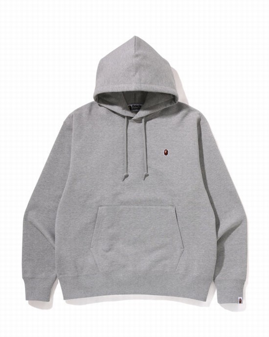 Pánské Mikiny S Kapucí Bape Ape Head One Point Relaxed Fit Pullover Šedé | 35967VGOZ