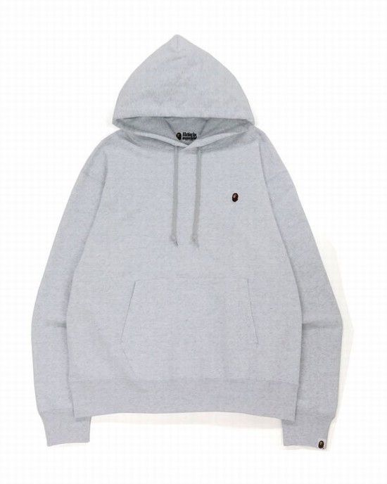 Pánské Mikiny S Kapucí Bape Ape Head One Point Relaxed Fit L/S Šedé | 76142ARKI