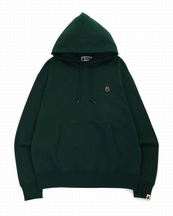 Pánské Mikiny S Kapucí Bape Ape Head One Point Relaxed Fit L/S Tmavě Zelene | 87619RXDY