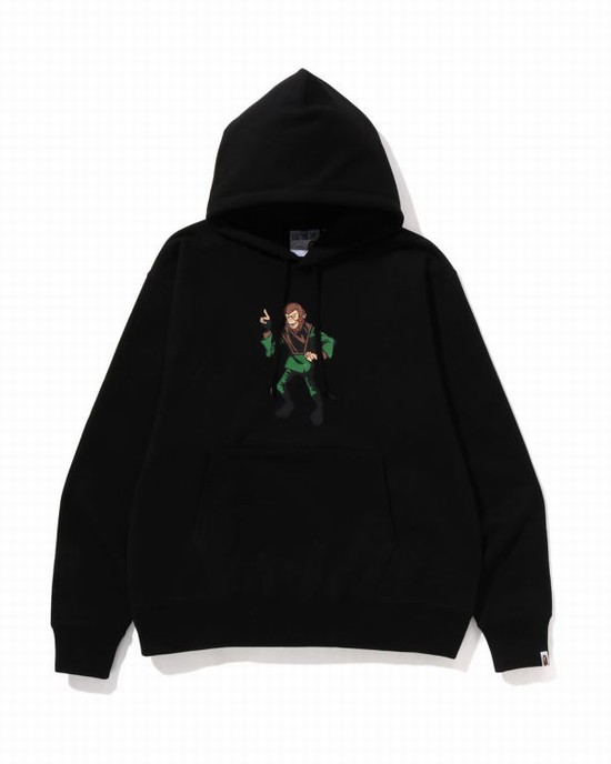 Pánské Mikiny S Kapucí Bape Ape Relaxed Fit Pullover Černé | 69107CSFU