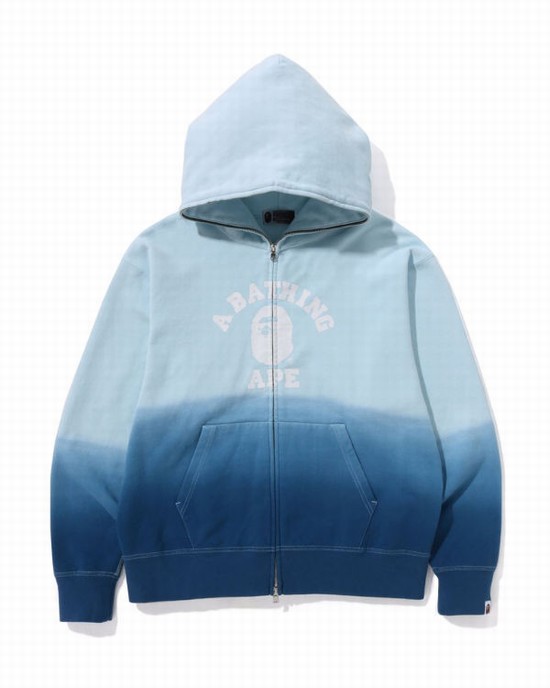 Pánské Mikiny S Kapucí Bape College Gradation Relaxed Fit Full Zip Blankyt | 25398ZGIU