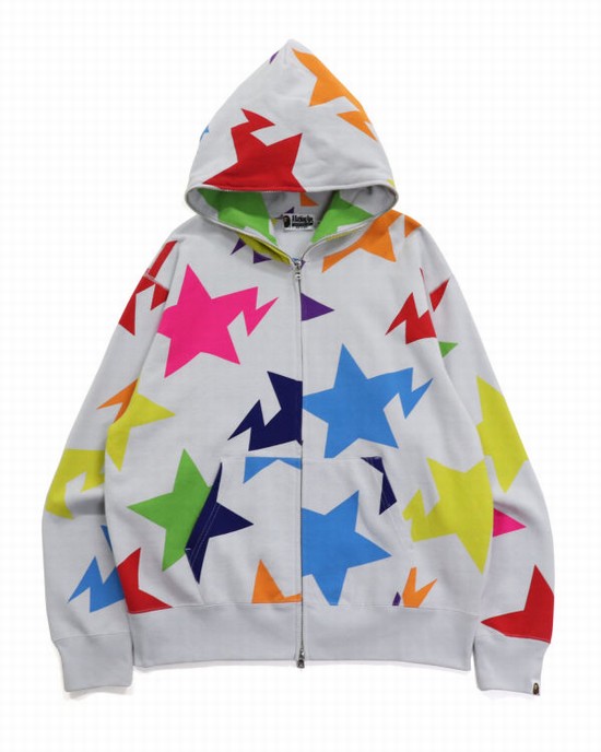 Pánské Mikiny S Kapucí Bape STA Pattern Relaxed Fit Full Zip Viacfarebný | 12607ZNAE